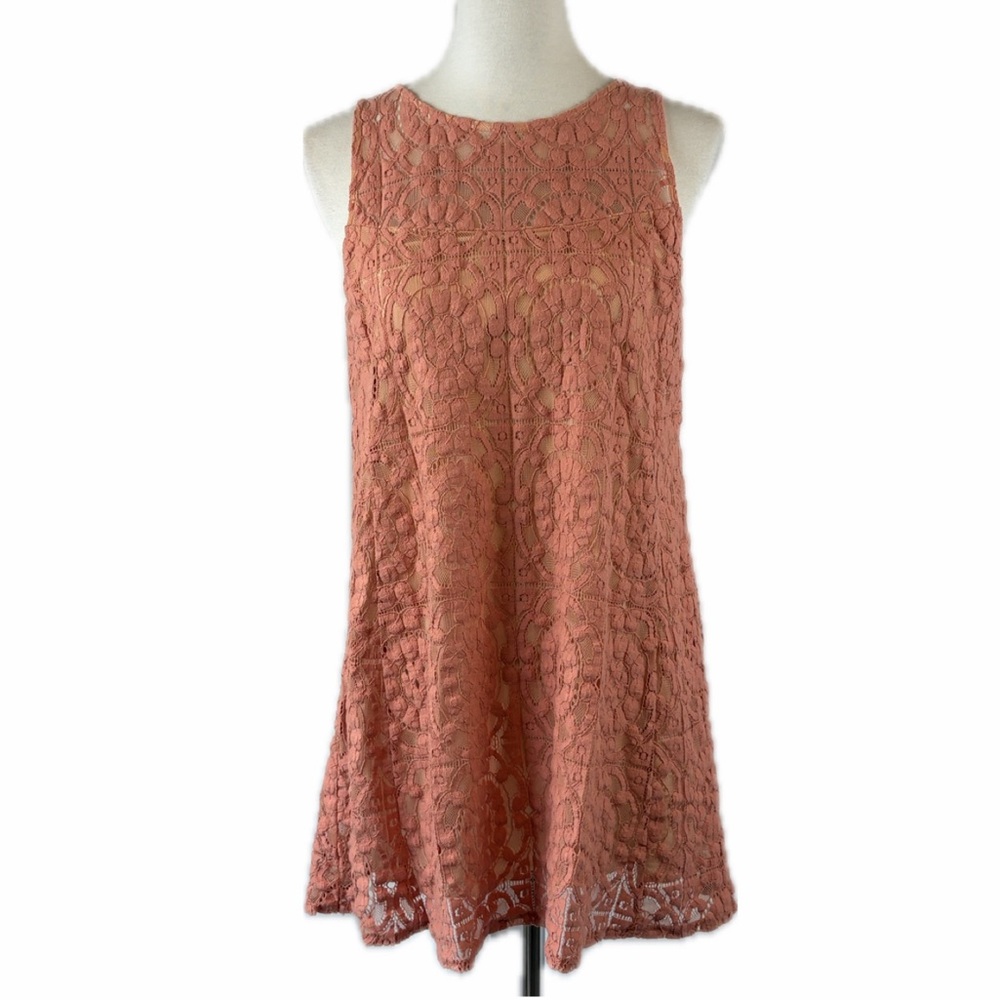 Free People Wallflower Lace Tent Mini Dress Size S Mod Retro Cottage Boho Chic